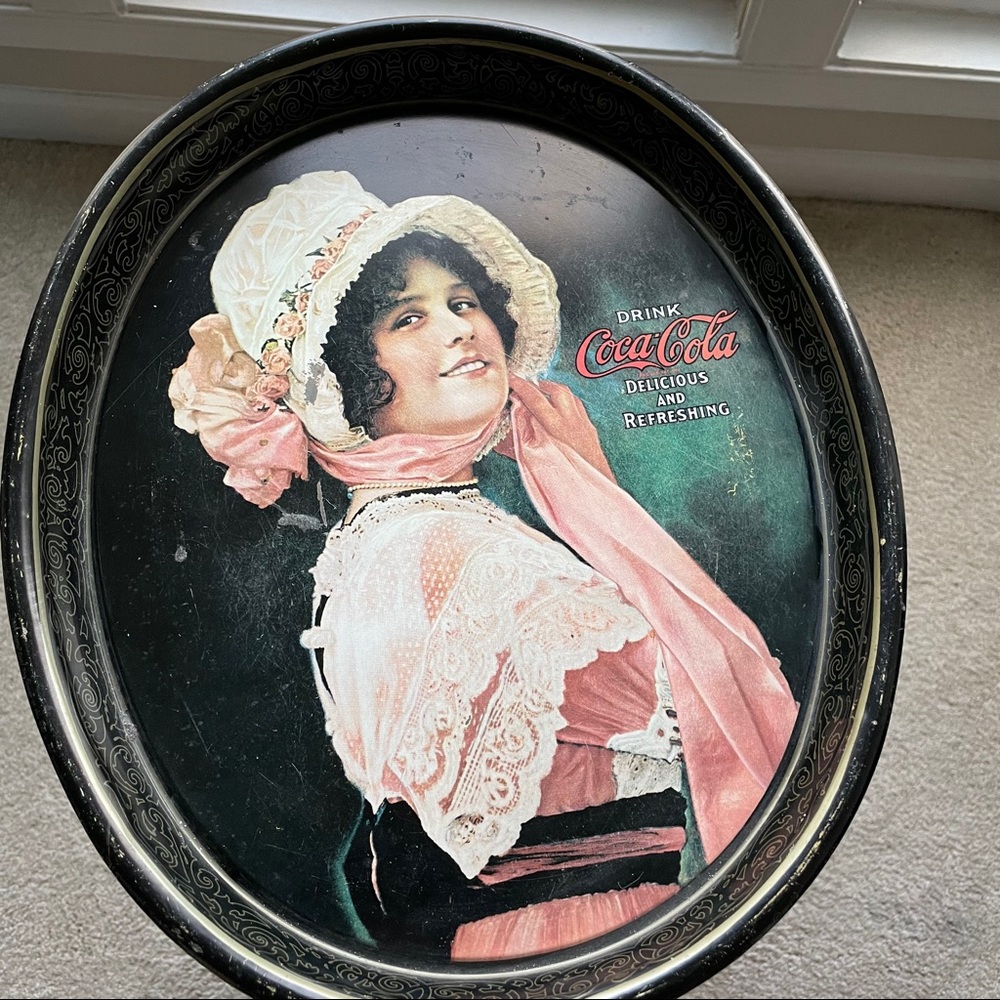 Vintage CocaCola Betty Girl Collectible Metal Tray